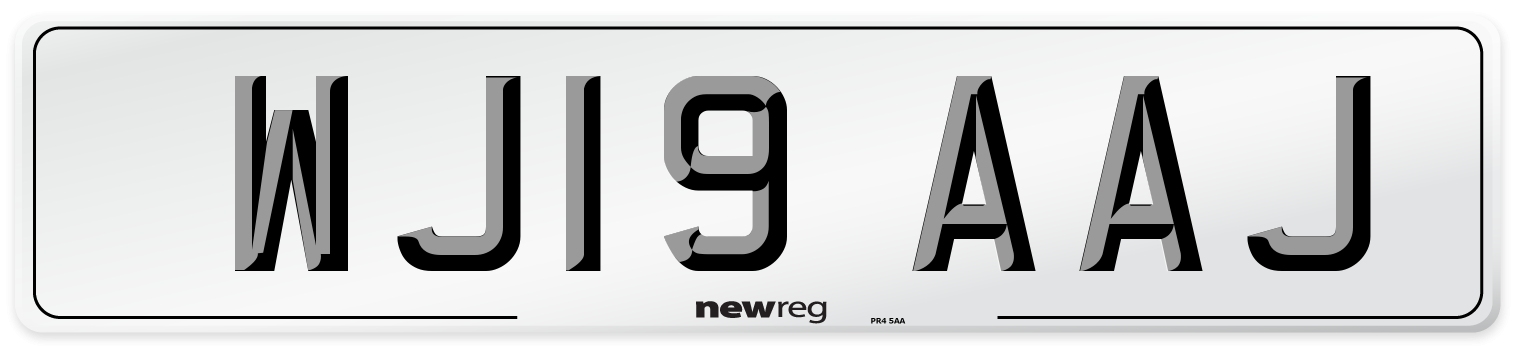 WJ19 AAJ Number Plate from New Reg